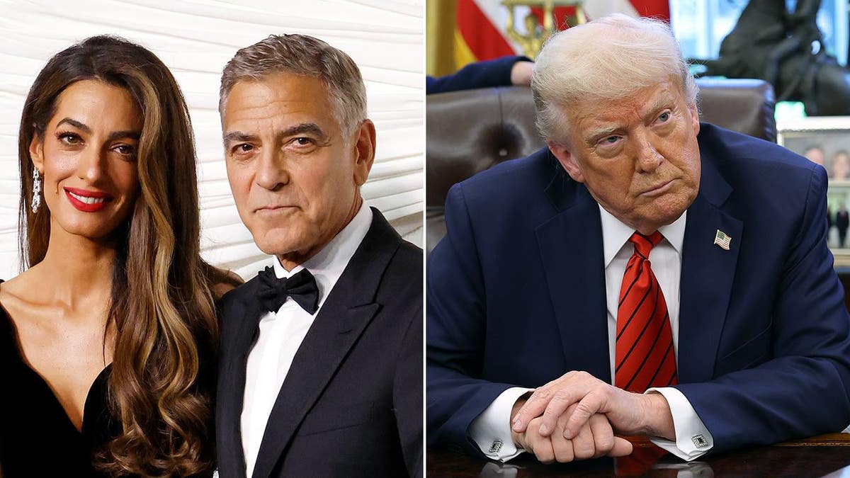 Split of George Clooney with Amal and Trump in the Oval Office