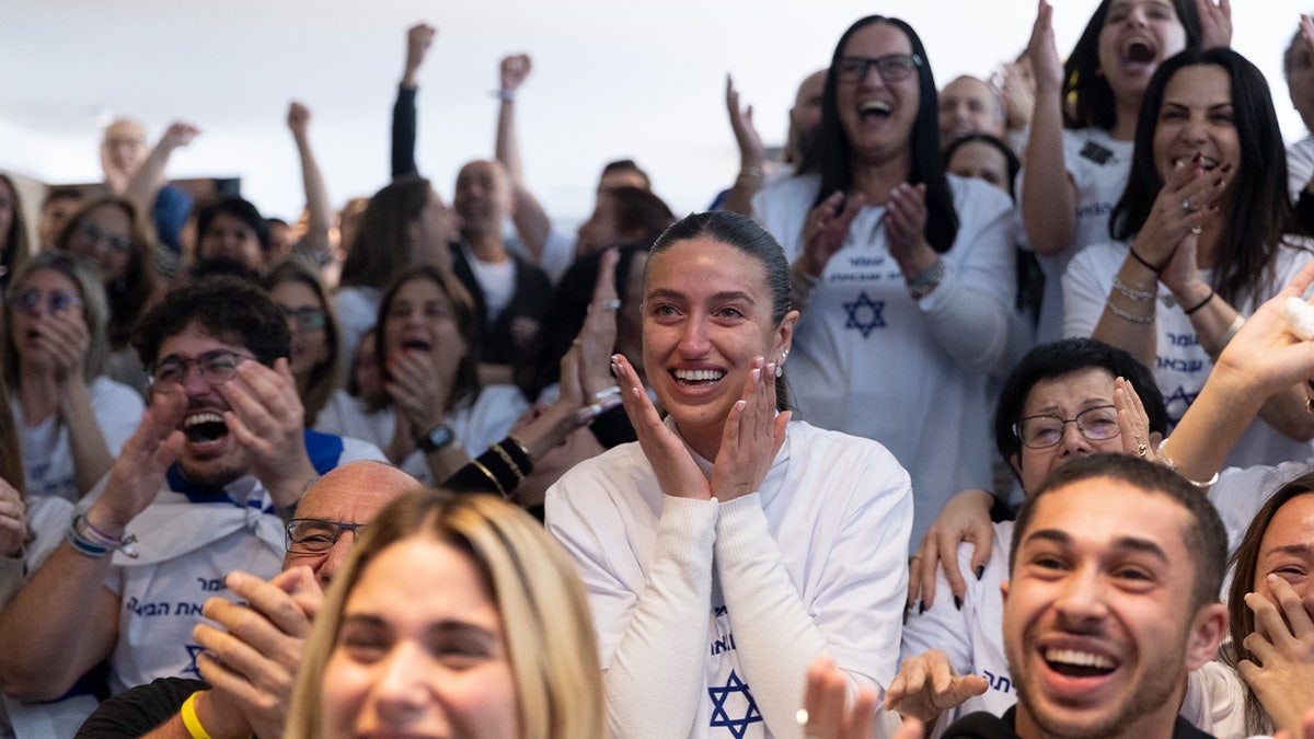 Israeli reacting to release of hostages