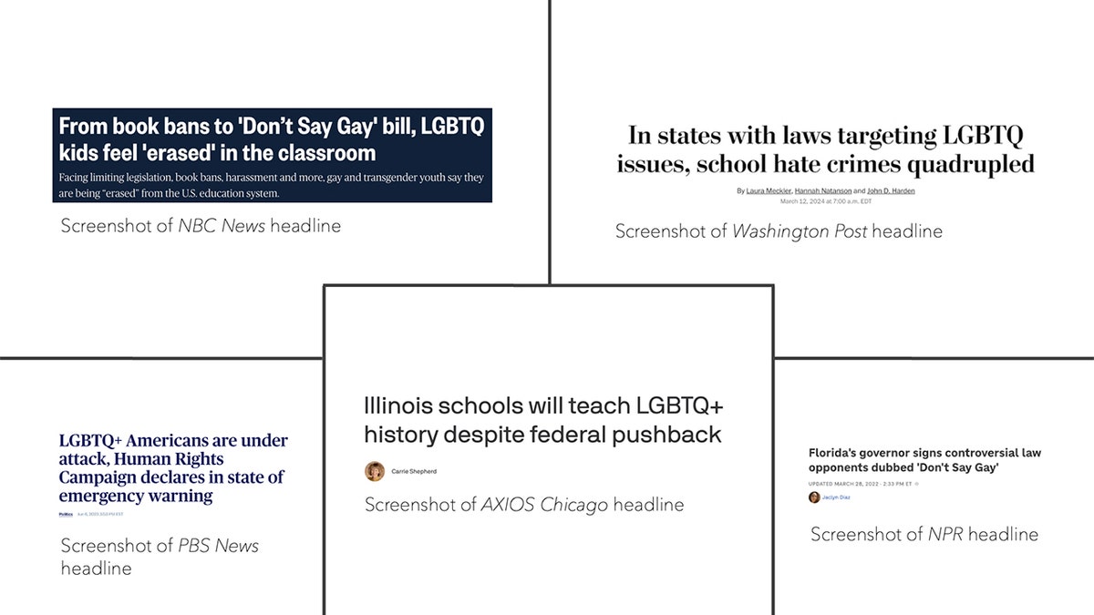 A powerpoint lecture shows news headlines slamming a GOP bill