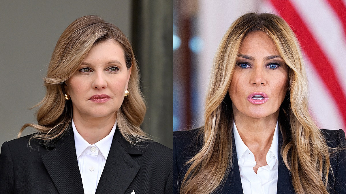 Ukraine's Olena Zelenska and Melania Trump