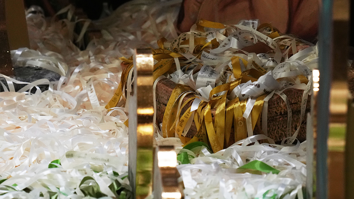 Ribbons representing lives saved from abortion