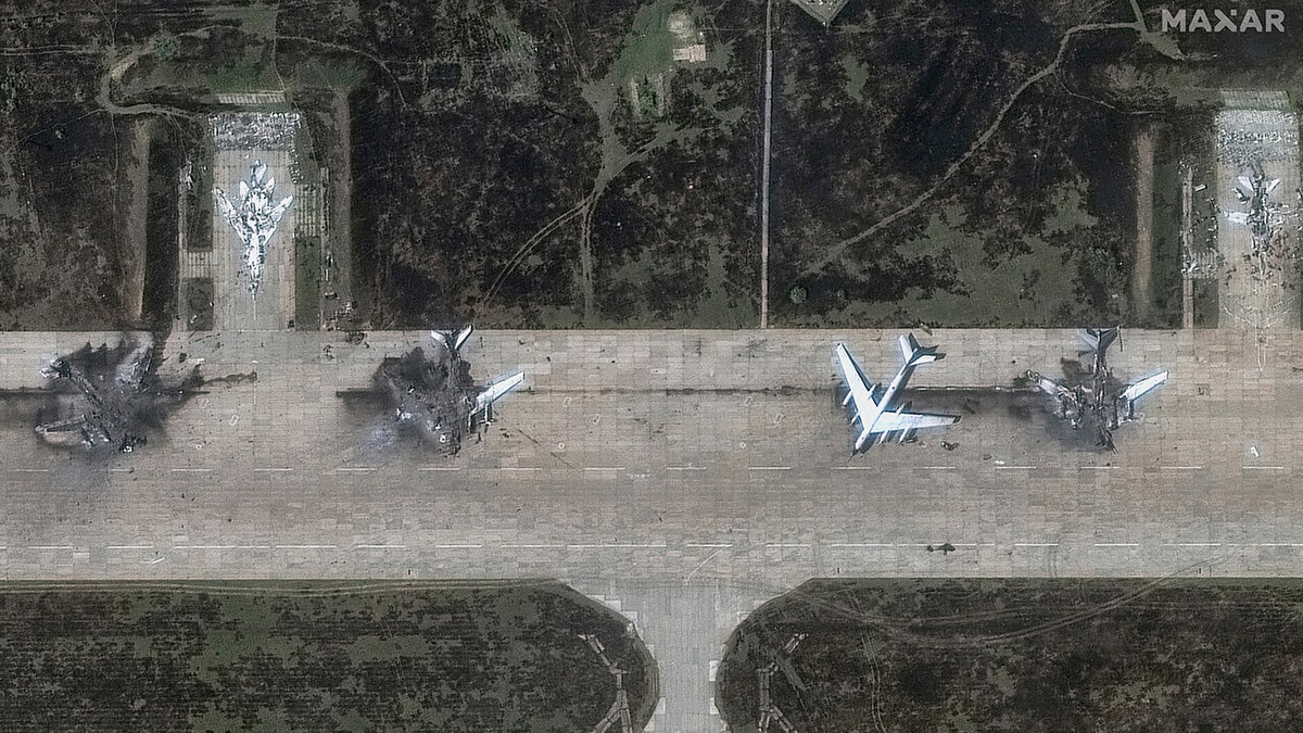 Aftermath of Ukraine drone attack on Russia