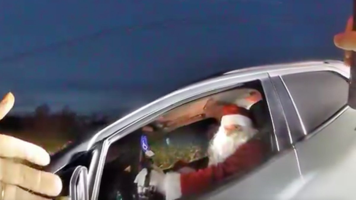 Man dressed as Santa pulled over