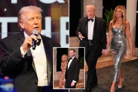 Trump calls for ‘peace on Earth’ at glittering Mar-a-Lago New Year’s Eve bash