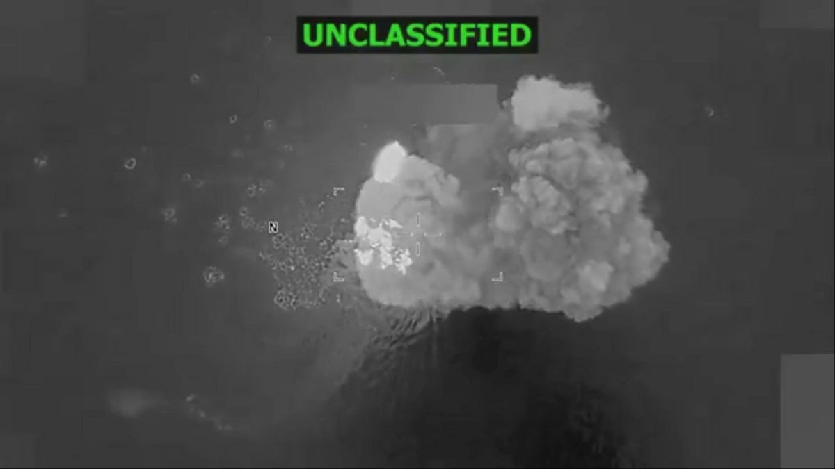 moment of strike showing explosion