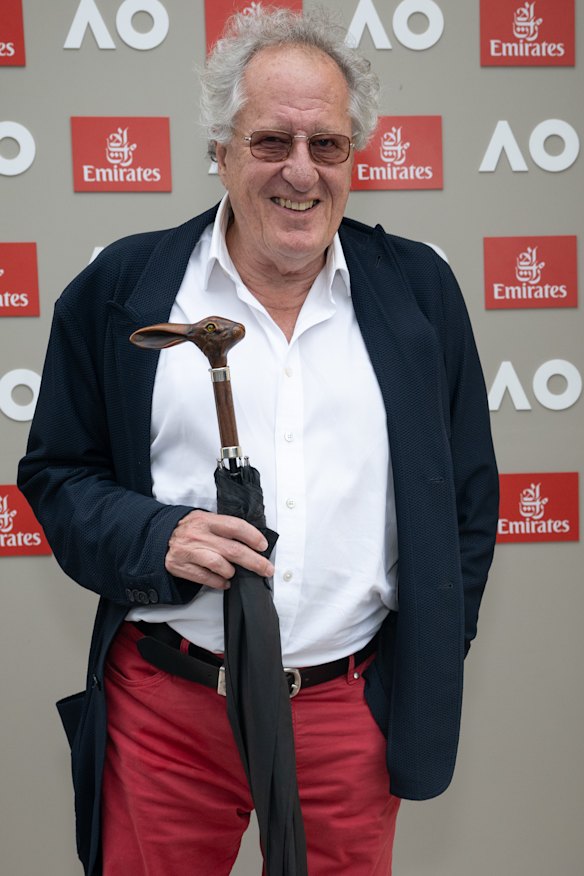 Geoffrey Rush at the Emirates marquee.