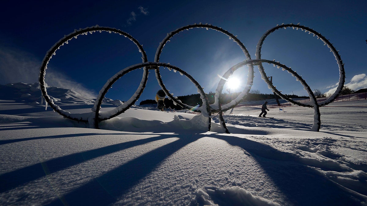 Olympic rings displayed in Italy