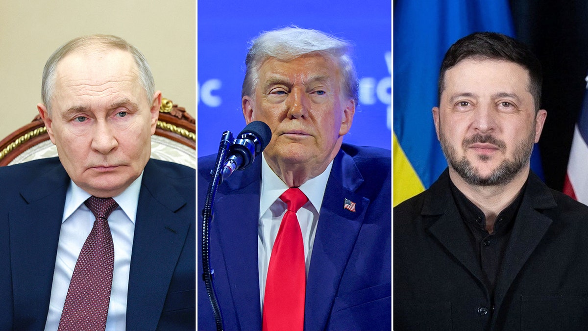 Vladimir Putin, Donald Trump and Volodymyr Zelenskyy