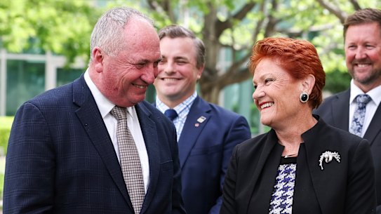 Hanson, with One Nation recruit Barnaby Joyce, says her intention is to form government.