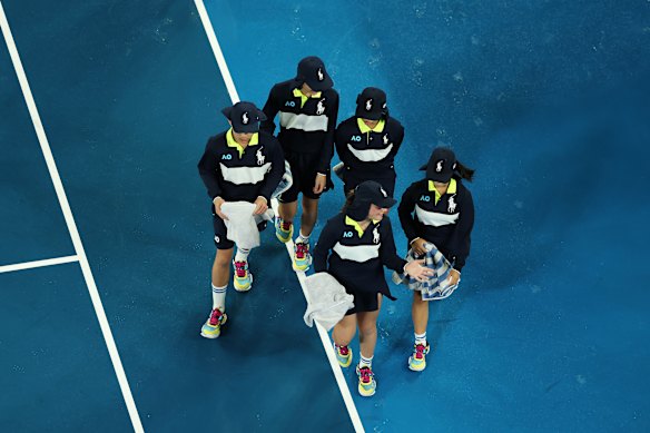 Ballkids in their Ralph Lauren uniforms at this year’s Australian Open.