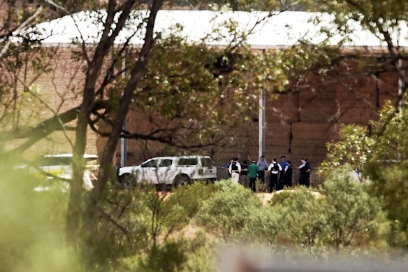 Police at a property at Mount Hope after a possible sighting of Julian Ingram.