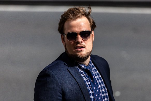 Former Knox Grammar teacher William Gulson arrives at court on Tuesday.