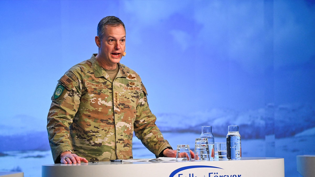 Alexus G Grynkewich, Supreme Allied Commander Europe speaks during the Folk och Forsvar Annual National Conference at the Hogfjallshotellet in Salen, Sweden, January 11, 2026.