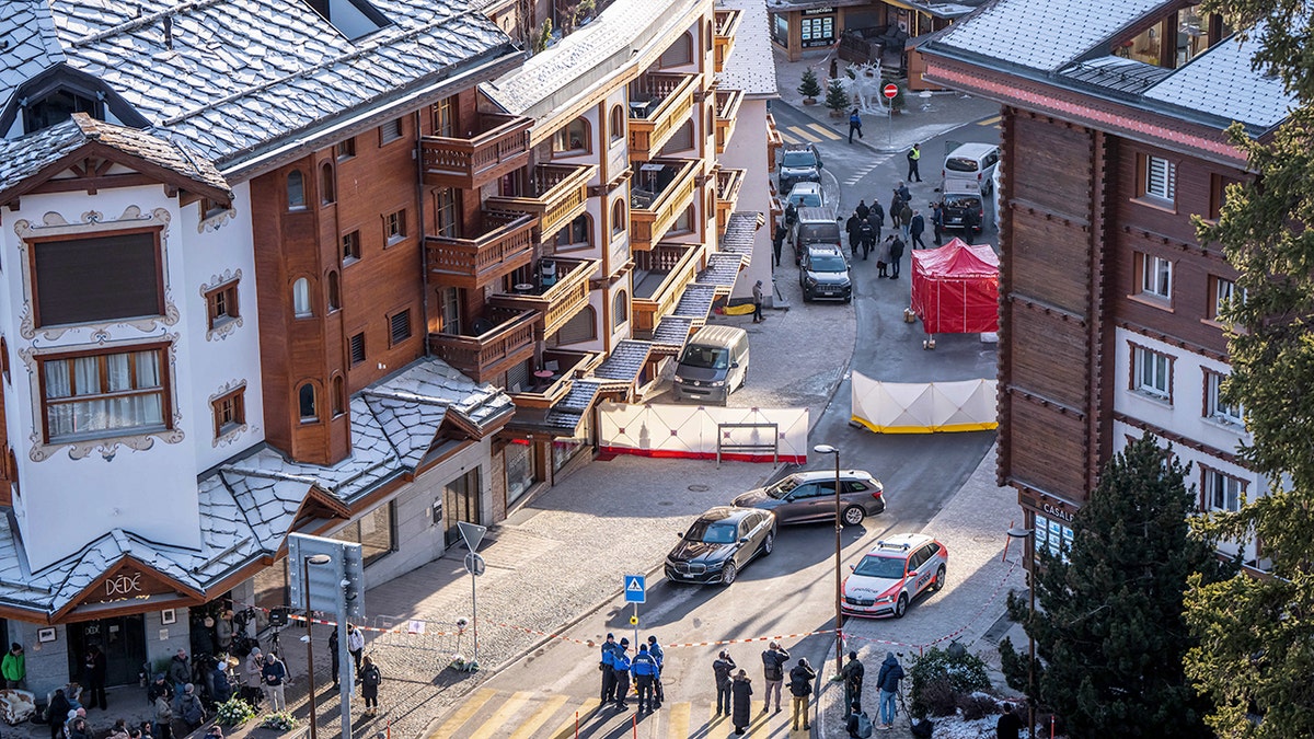 Area around the bar where fire erupted in Switzerland