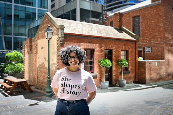 Sita Sargeant near Madame Brussels Lane in Melbourne’s CBD, named after the woman who built a sex work empire in the 1880s.