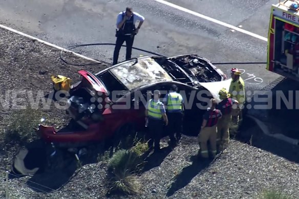 A police pursuit has come to a fiery end in Gosnells on Friday.