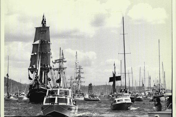 The tall ships arrive at Jervis Bay on January 15, 1988.