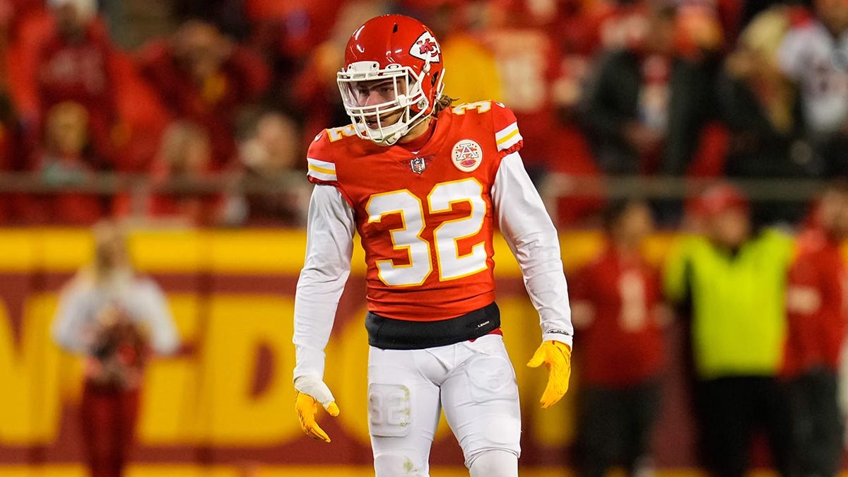 Tyrann Mathieu looks on during a game