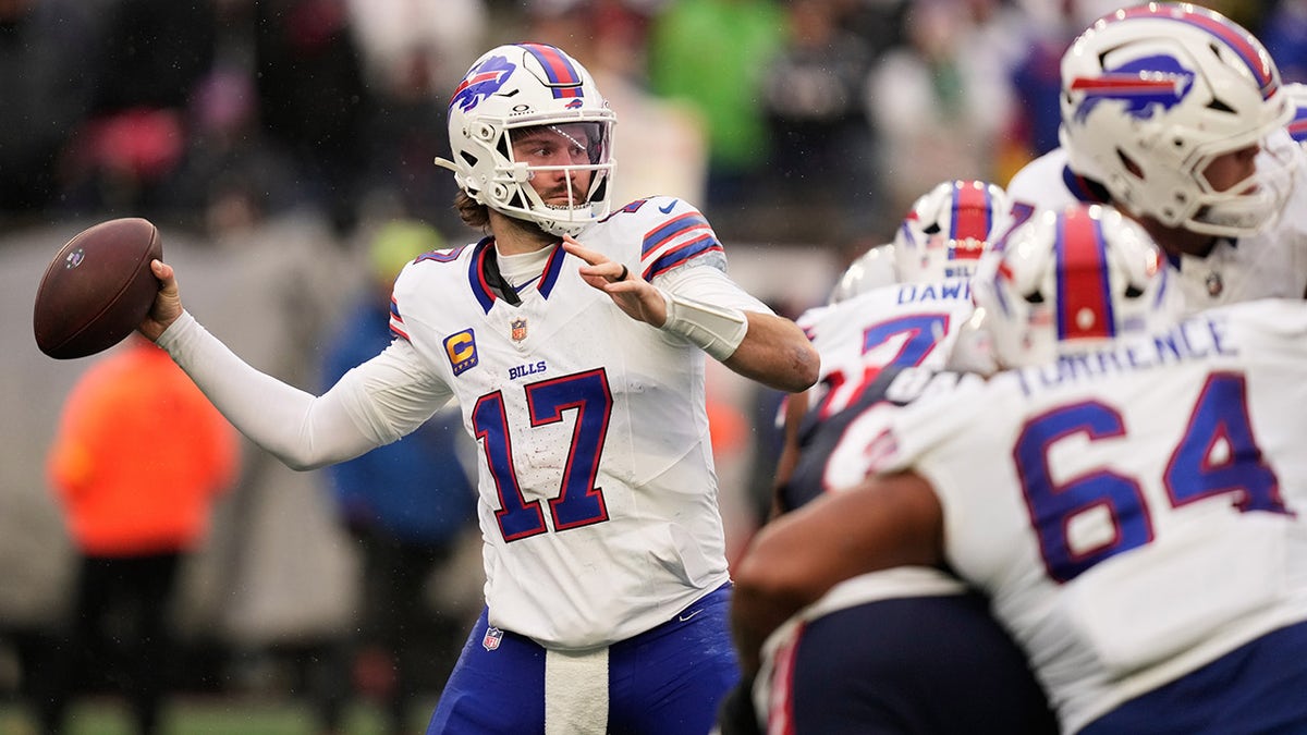 Josh Allen looks to fire the ball
