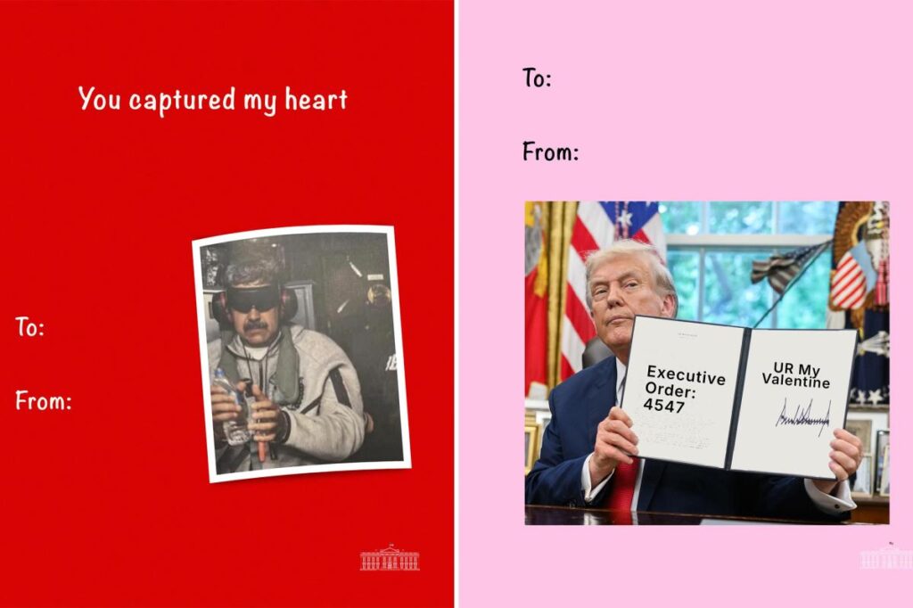 White House unveils cheeky Valentine’s Day cards featuring Maduro, Rubio and the shutdown sombrero: ‘You captured my heart’