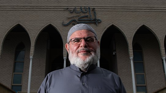 Sheikh Yahya Safi outside Lakemba Mosque on the eve of Ramadan. 