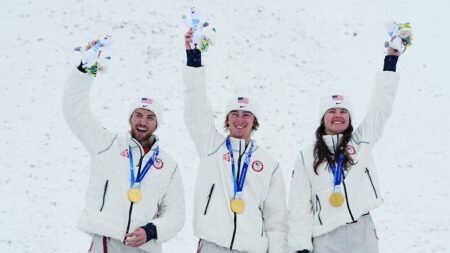 Team USA takes home gold medal in freestyle skiing mixed team aerials at Winter Olympics