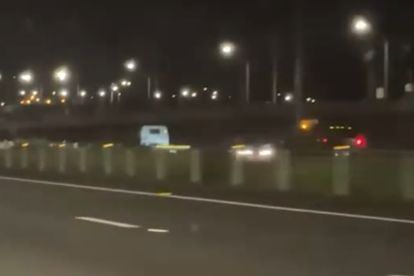 At least two vehicles were seen travelling on the wrong side of the Bruce Highway at Burpengary.