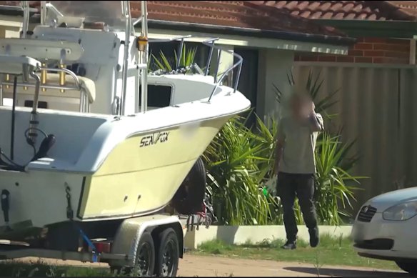 Nick Martin’s assassin arriving at David Pye’s home, as captured by police covert operations.