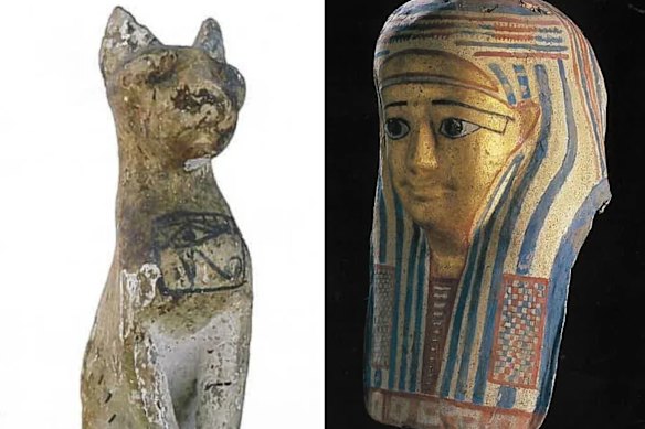 The artefacts included a statue of a cat and a bust.