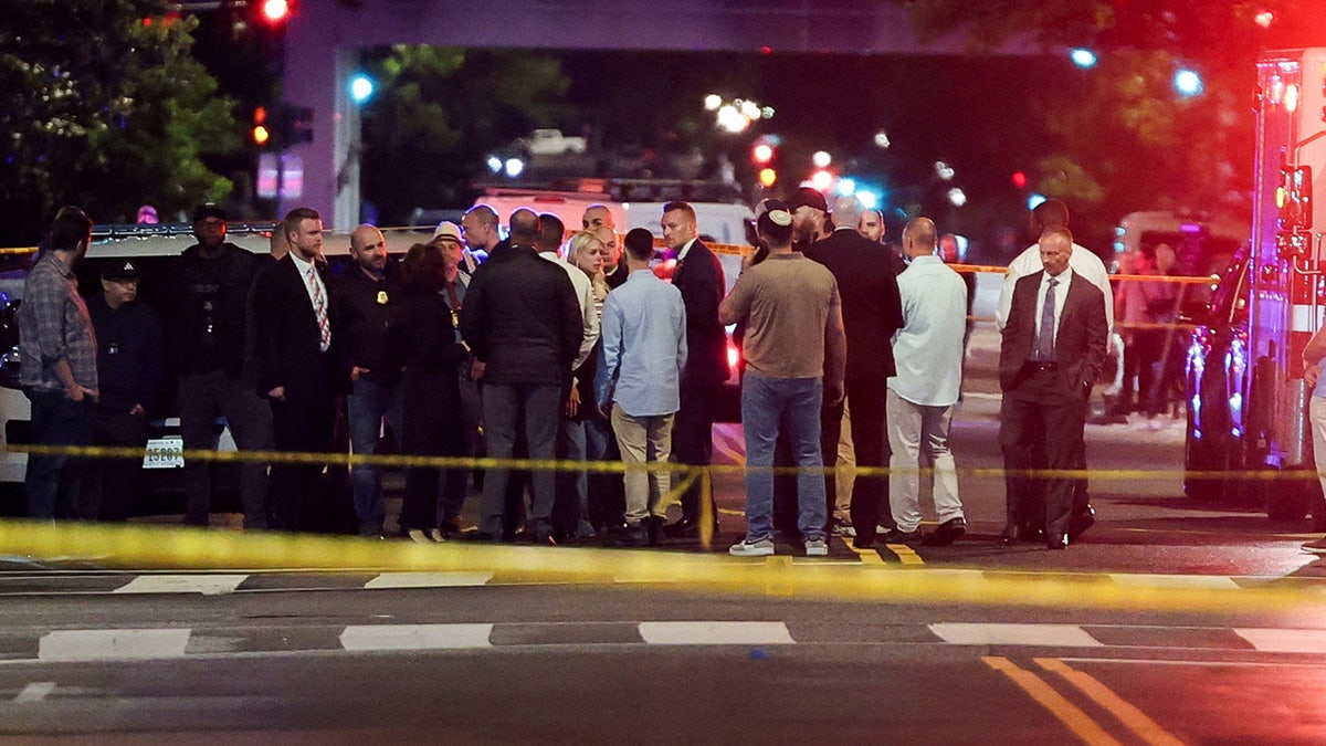 U.S. Attorney General Pam Bondi and Israeli Ambassador to the U.S. Yechiel Leiter at scene of shooting in Washington, D.C.