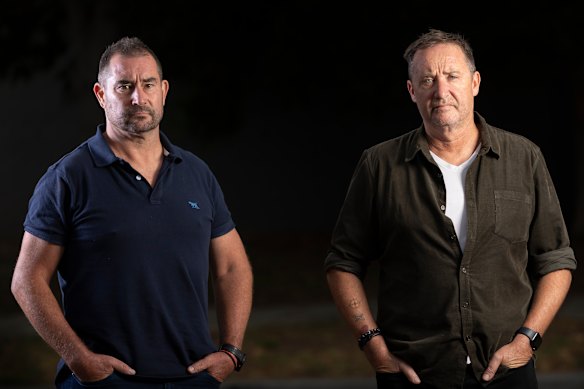 Mark Jones (left) and Shaun Bowles, the fathers of Bianca Jones and Holly Morton-Bowles, who died after drinking tainted alcohol in Laos, say they feel “utterly betrayed”.