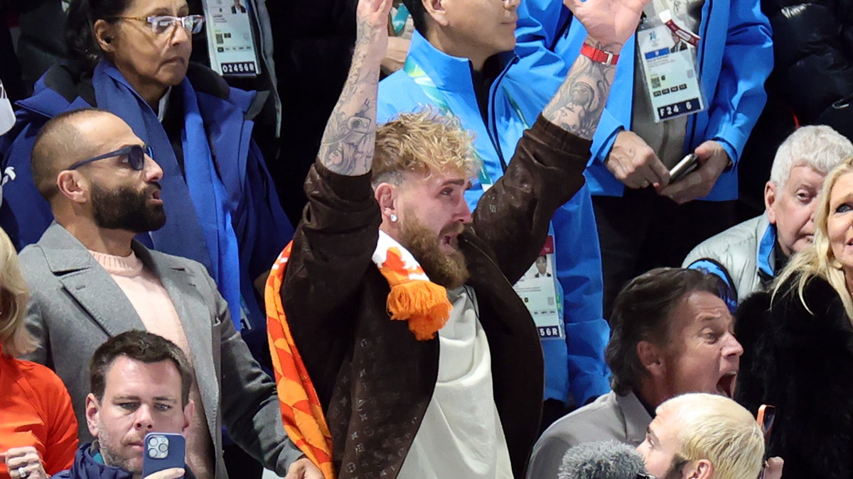 Jake Paul celebrates win