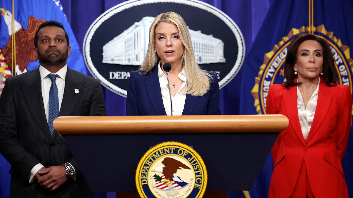 Kash Patel, Pam Bondi and Jeanine Pirro