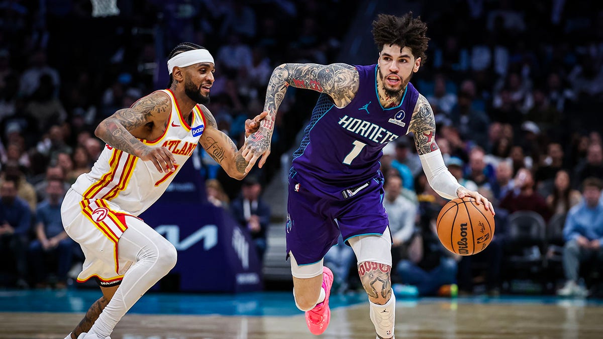 LaMelo Ball dribbles