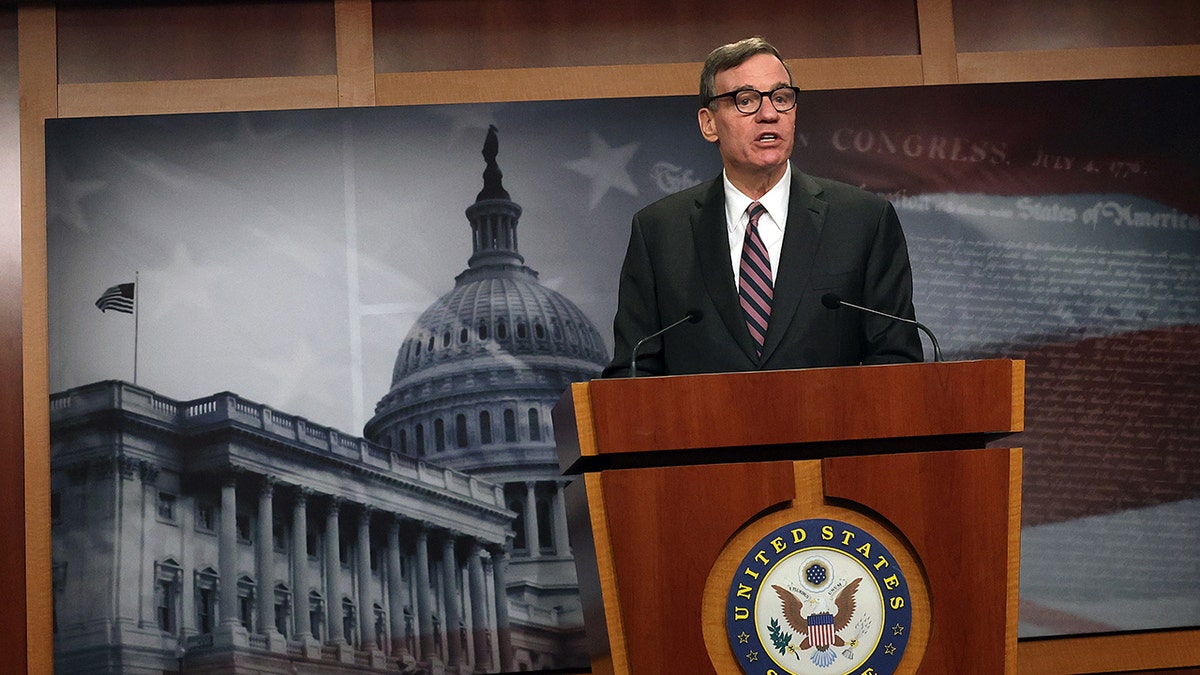 Mark Warner in a press confernce on Feb. 3
