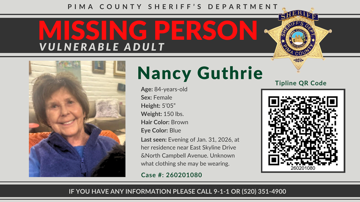 a missing person flyer for nancy guthrie