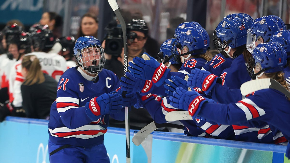 Hilary Knight celebrates