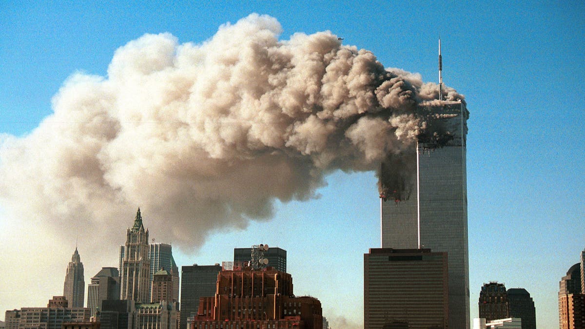 World Trade Center on fire on Sept. 11, 2001.