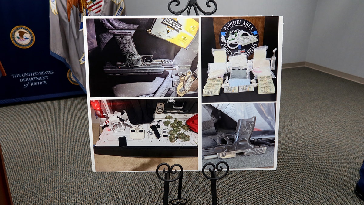 Photos displayed at press conference