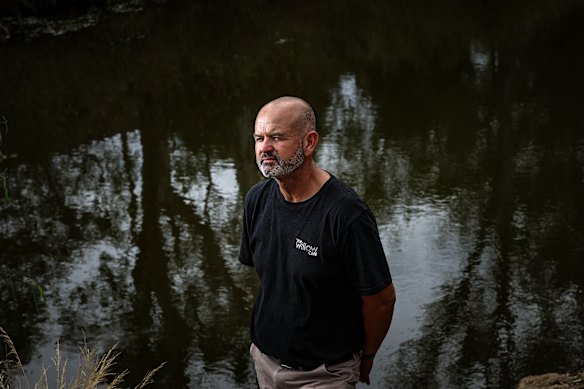 Justin Cleary beside the Campaspe River earlier this month.