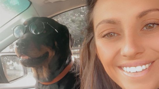 Marina Morel with her beloved dog Abbie.