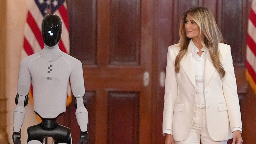 Melania Trump welcomes humanoid robot to White House for historic AI summit