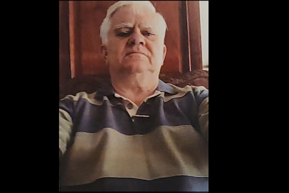 Barry Calverley moments before he boarded a flight to Sydney carrying 5kg of heroin.