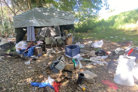 An image released by the City of Moreton Bay Council last year shows Gayundah Arboretum Park, where homeless people had been camping.
