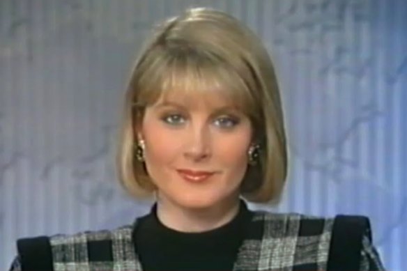 Then newsreader Simone Semmens in 1989.