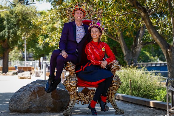 Moomba monarchs Sammy J and Caterina Mete.