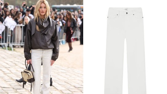 Above left: Sarah Pidgeon; right: Frame jeans.