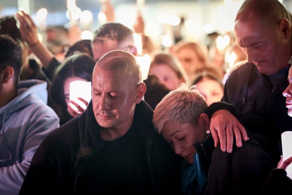 Emotions were raw as thousands of people joined Aidan Becker’s family for the gathering. 