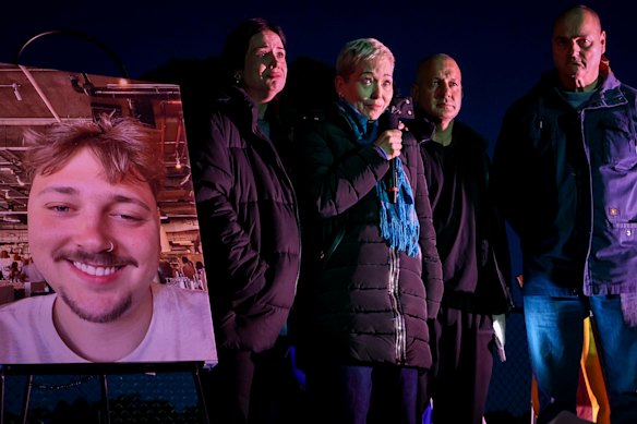 Aidan’s sister Siobhan, mother Nathalie, relative Emad and father Matthias, L to R.
