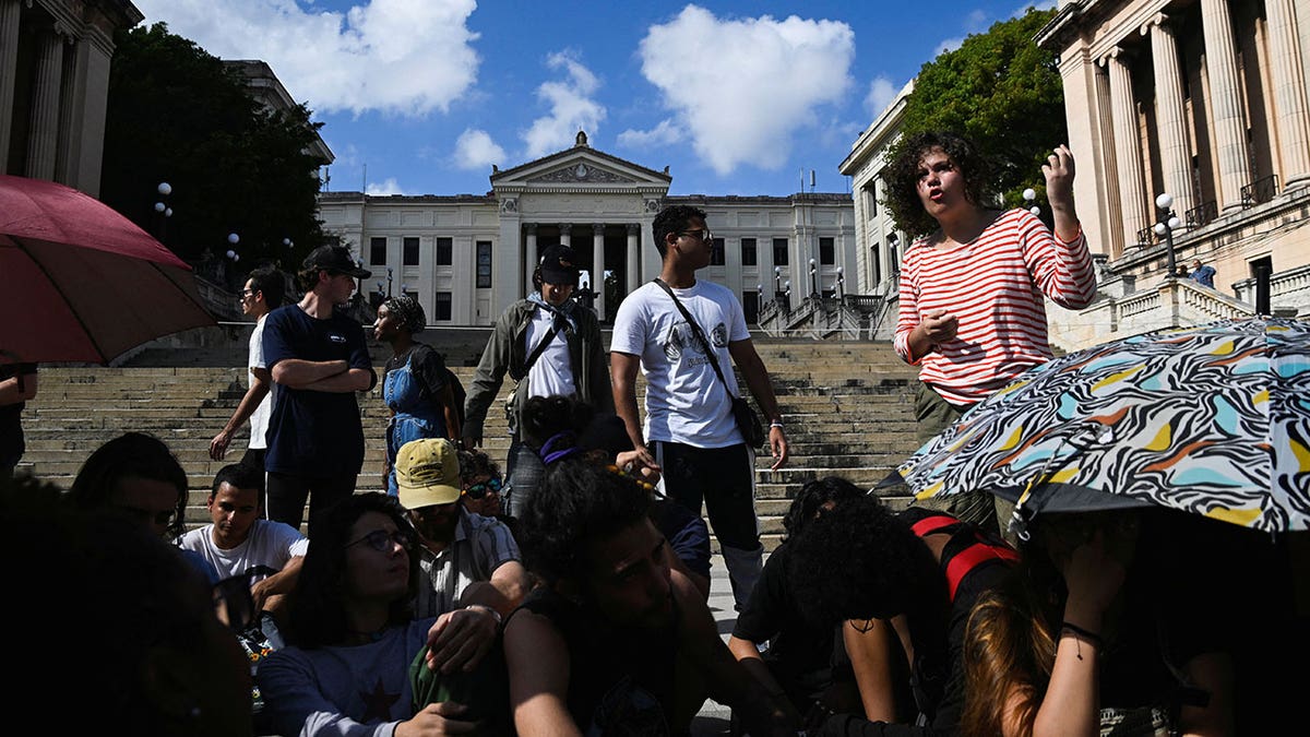 University of Havana during a protest